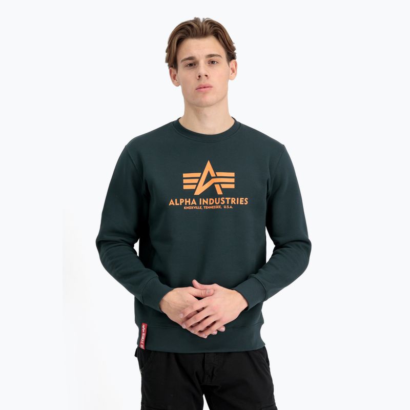 Felpa da uomo Alpha Industries Basic color petrolio scuro