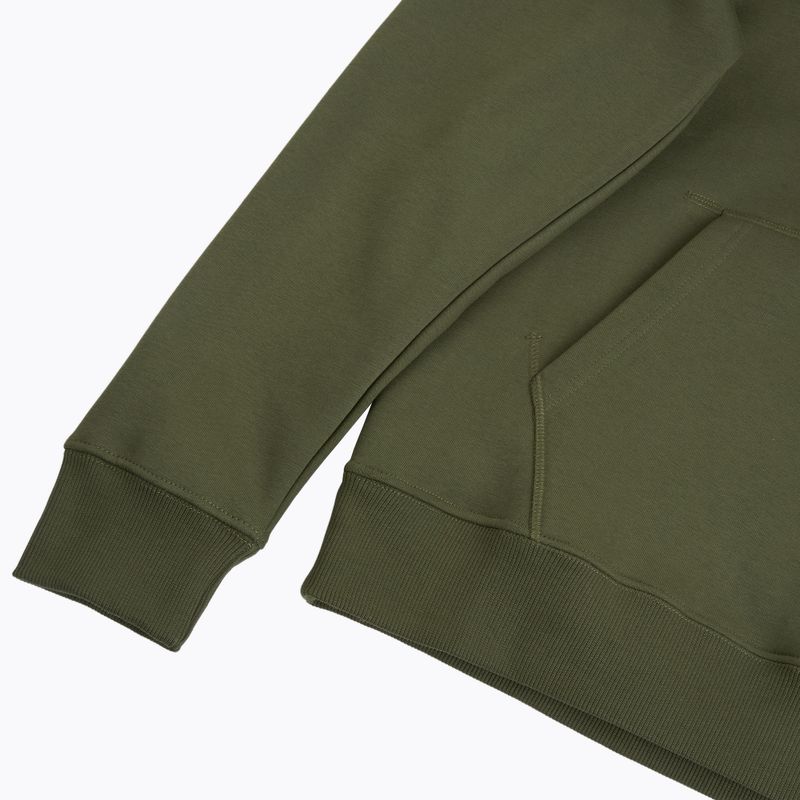 Alpha Industries Uomo Felpa con cappuccio a righe rosse verde scuro 4
