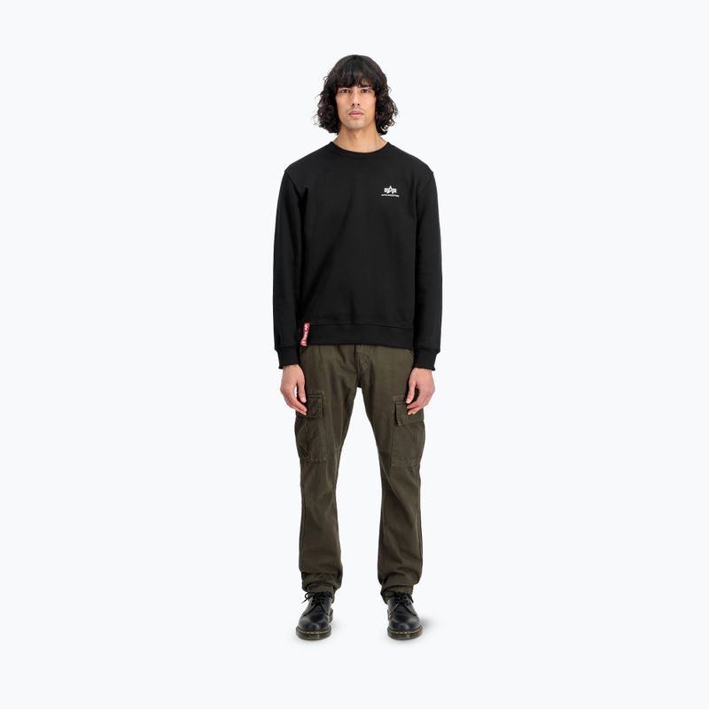 Felpa da uomo Alpha Industries Basic Small Logo nero 2