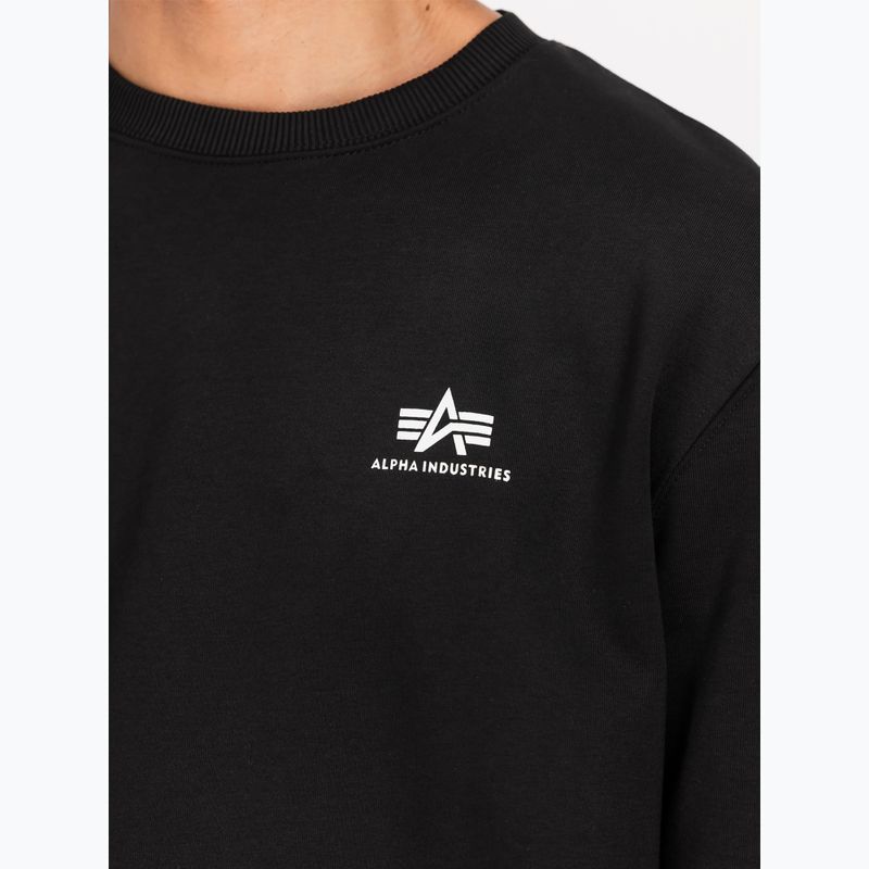 Felpa da uomo Alpha Industries Basic Small Logo nero 5