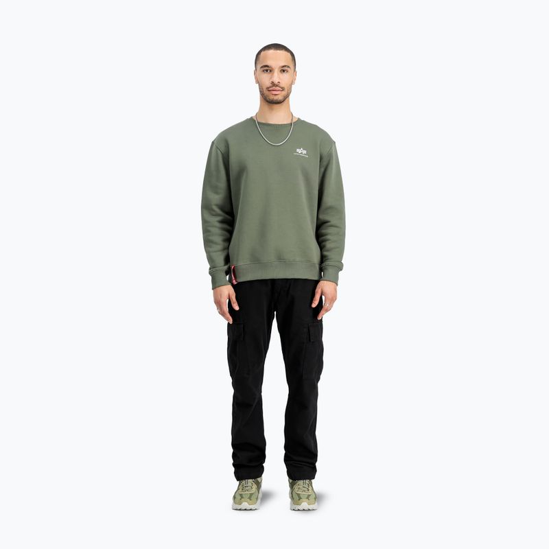 Felpa Alpha Industries Basic Small Logo da uomo, oliva scuro 2