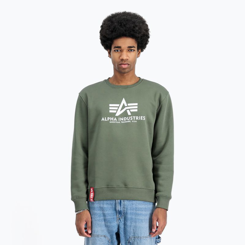 Alpha Industries felpa Basic oliva scuro da uomo