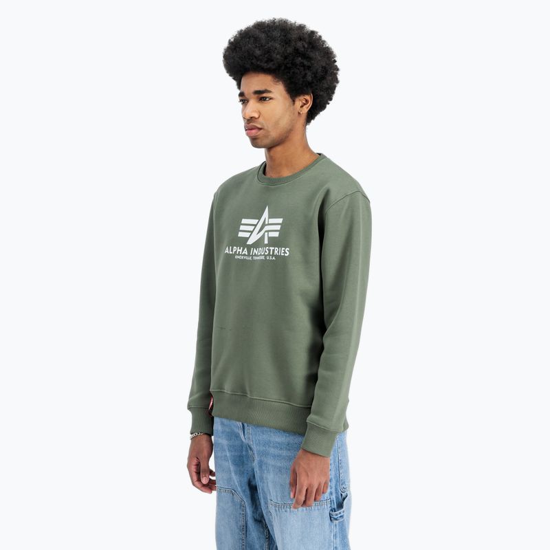 Alpha Industries felpa Basic oliva scuro da uomo 4