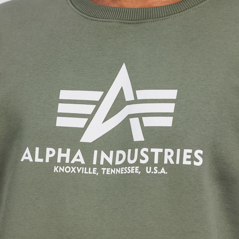 Alpha Industries felpa Basic oliva scuro da uomo 6