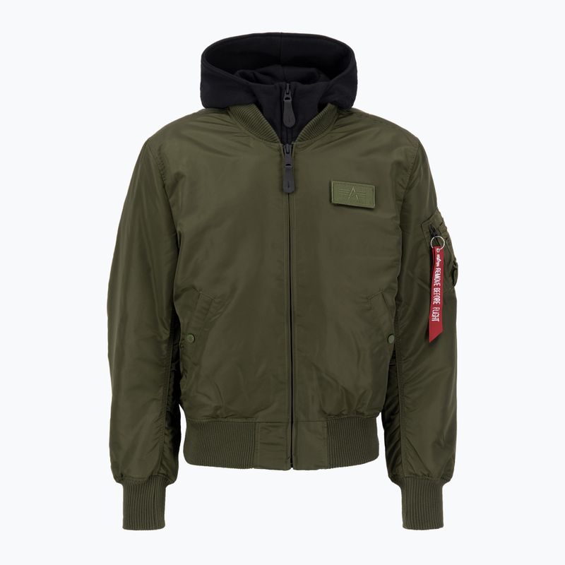 Giacca Alpha Industries MA-1 D-Tec da uomo verde scuro/nero