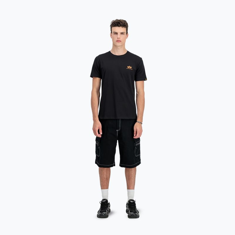 Alpha Industries Basic Small Logo T-shirt uomo nero/arancio neon 2
