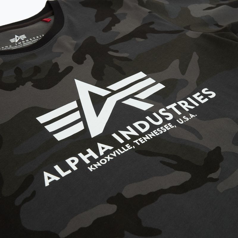 Alpha Industries Basic Camo - Polo mimetica nera da uomo 3