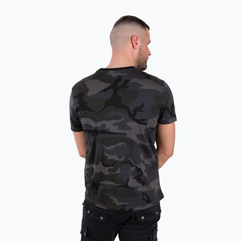 Maglietta Alpha Industries Basic Small Logo Camo Nero Uomo 3