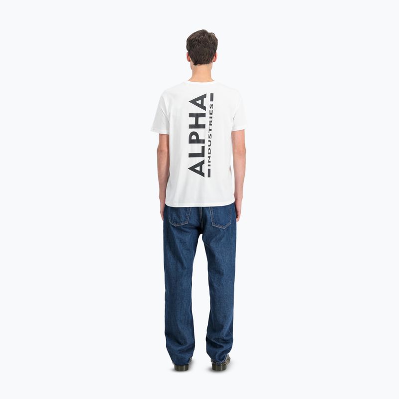 Maglietta Alpha Industries da uomo Backprint bianco 3