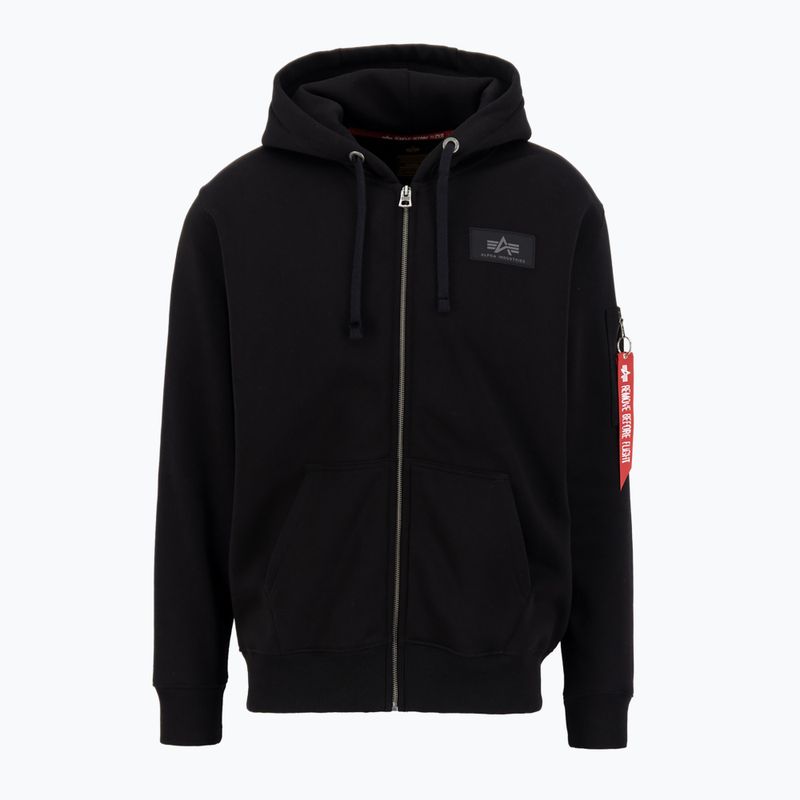 Felpa Alpha Industries Back Print Zip da uomo, nero