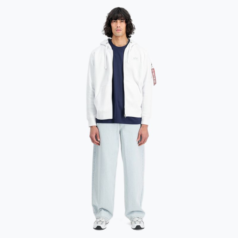 Felpa Alpha Industries uomo Back Print Zip bianco 2