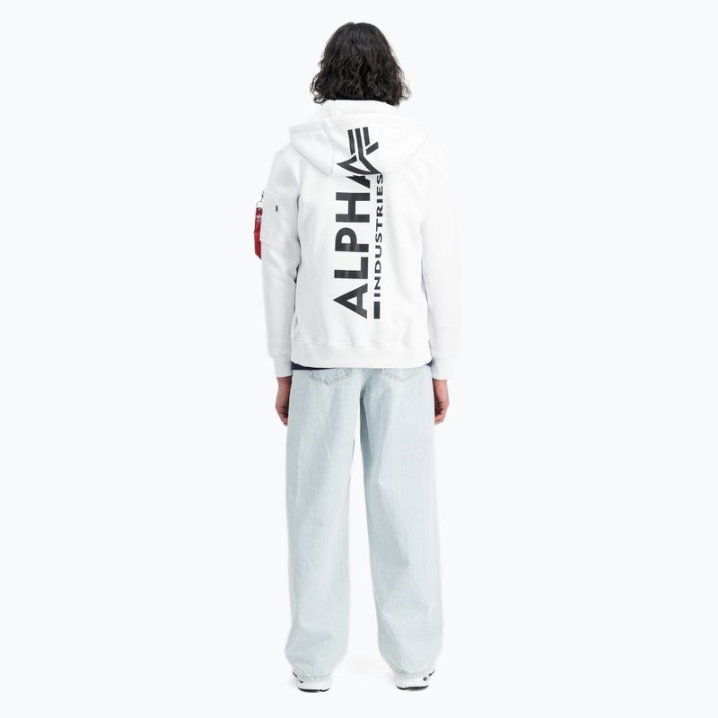 Felpa Alpha Industries uomo Back Print Zip bianco 3