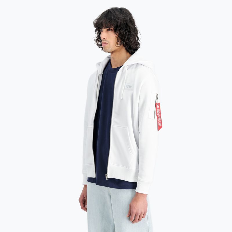 Felpa Alpha Industries uomo Back Print Zip bianco 4