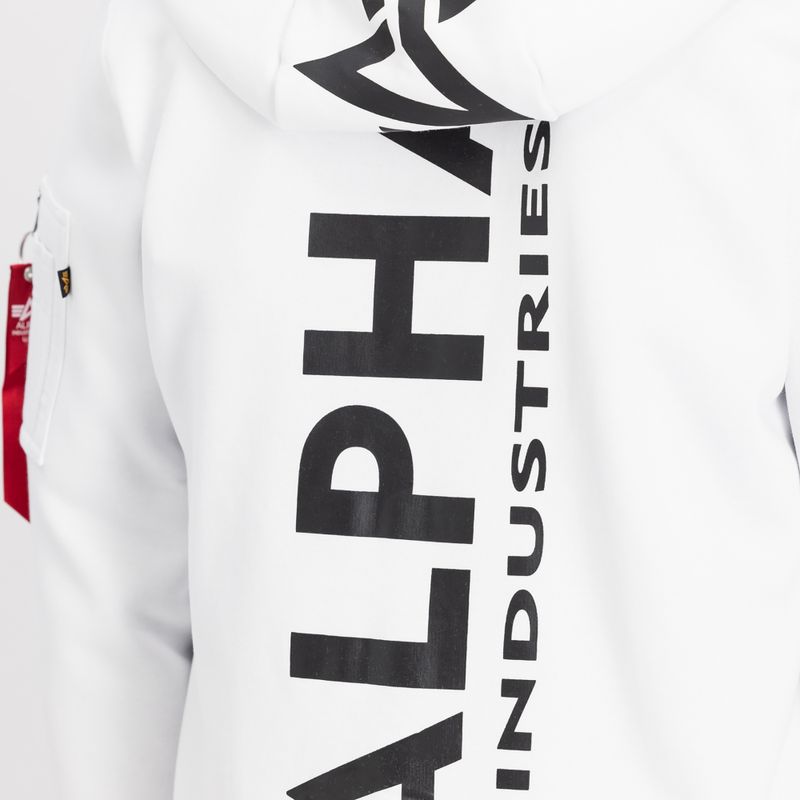 Felpa Alpha Industries uomo Back Print Zip bianco 7