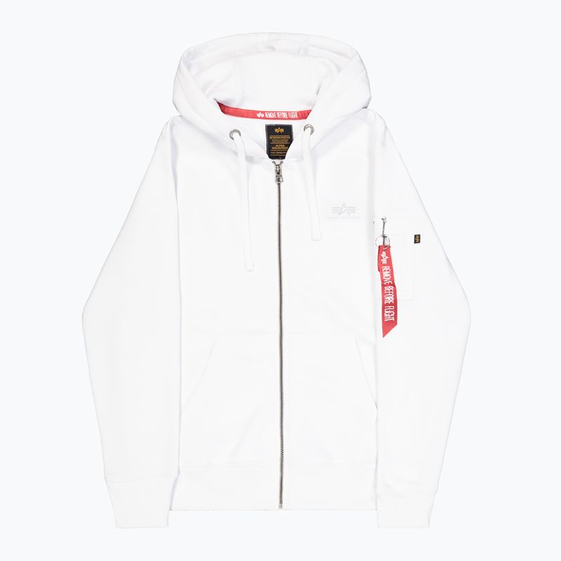Felpa Alpha Industries uomo Back Print Zip bianco 8