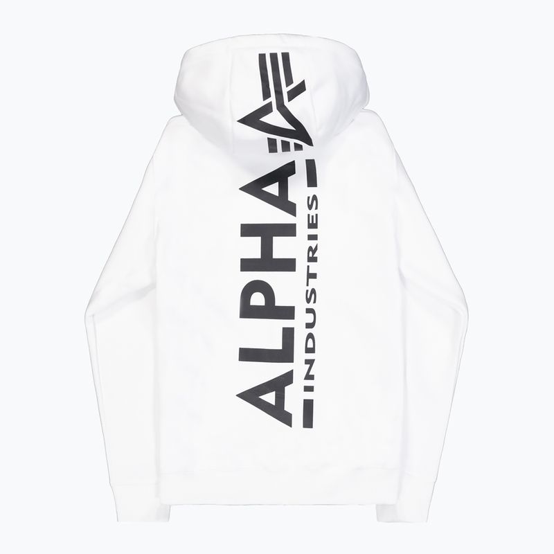Felpa Alpha Industries uomo Back Print Zip bianco 9