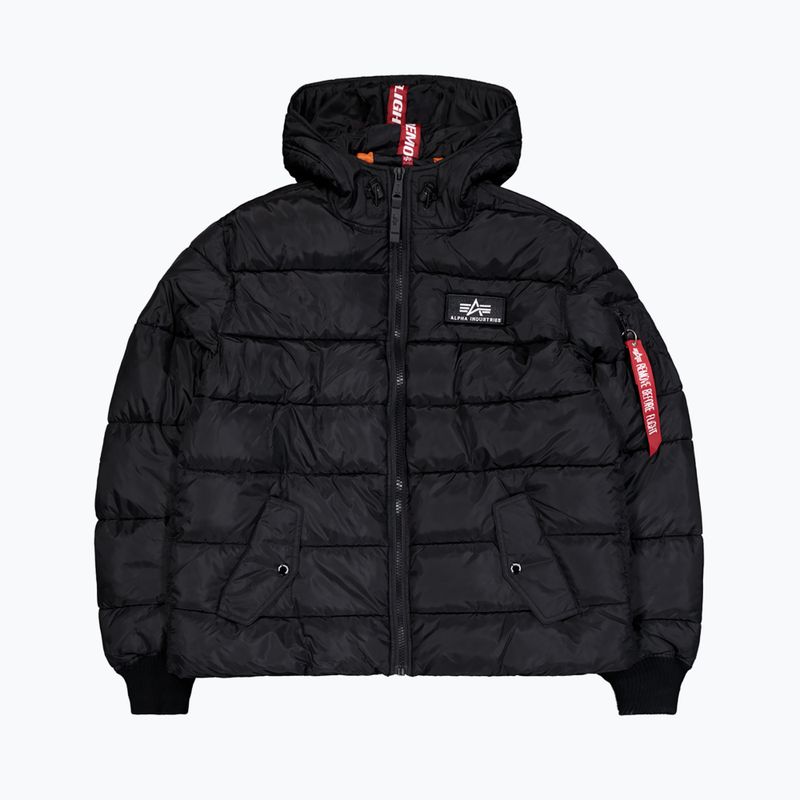 Alpha Industries Uomo Giacca con cappuccio in finto piumino nero 8