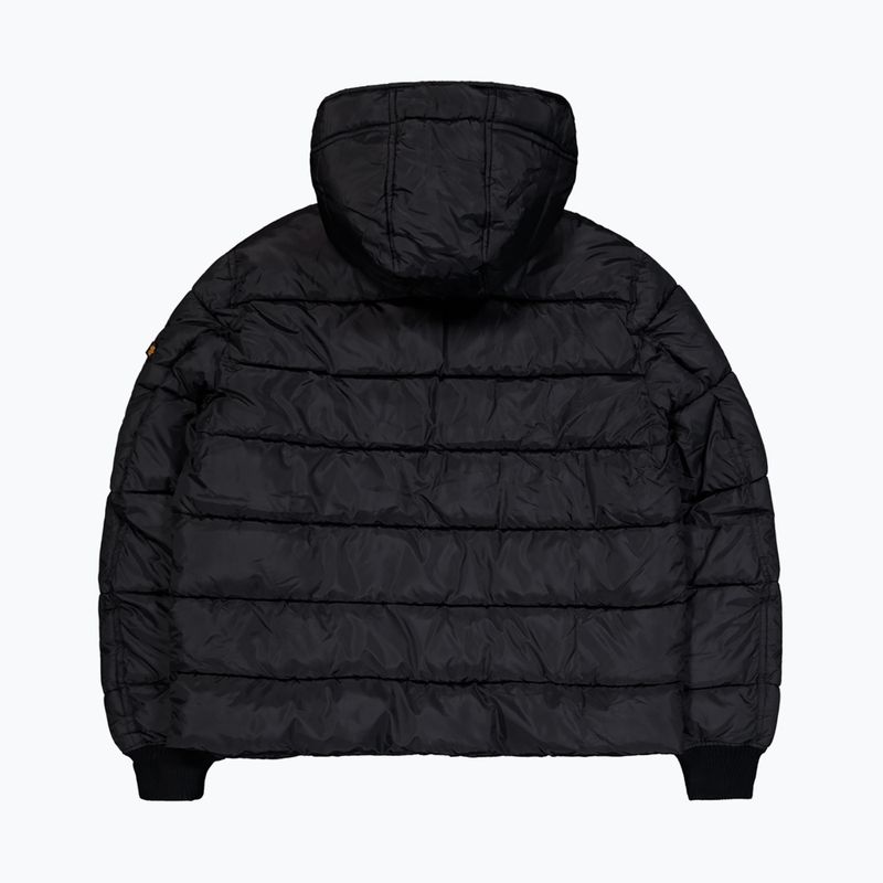Alpha Industries Uomo Giacca con cappuccio in finto piumino nero 9