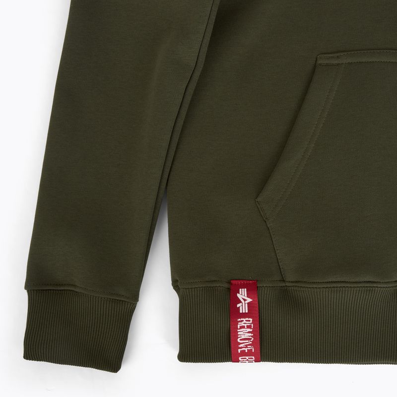 Felpa Alpha Industries Basic Zip SL da uomo, oliva scuro 3