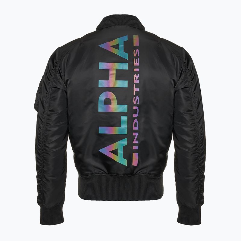 Alpha Industries giacca da uomo MA-1 ZH Back Print nero / arcobaleno riflettente 3