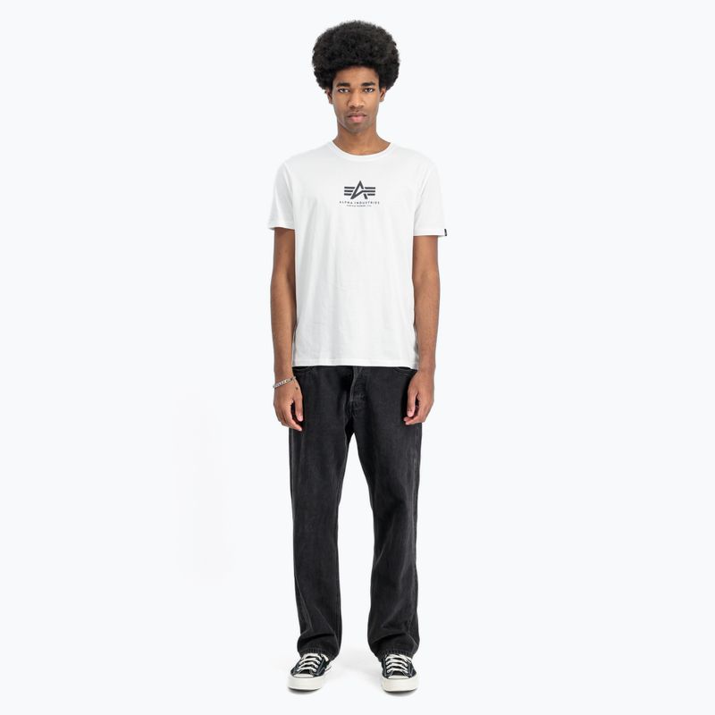 T-shirt Alpha Industries Basic Mid Logo uomo bianco 2