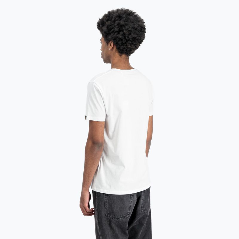 T-shirt Alpha Industries Basic Mid Logo uomo bianco 5
