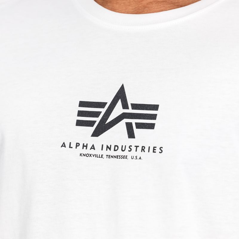 T-shirt Alpha Industries Basic Mid Logo uomo bianco 6