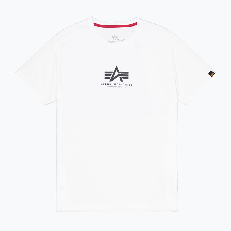 T-shirt Alpha Industries Basic Mid Logo uomo bianco 7
