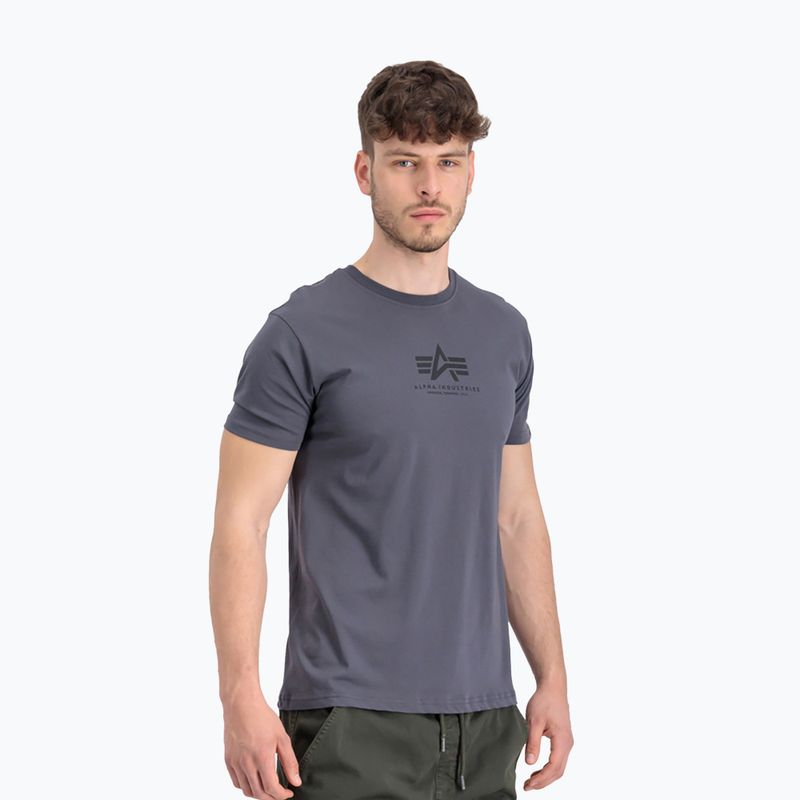 Maglietta Alpha Industries Basic Mid Logo uomo grigio-nero/nero