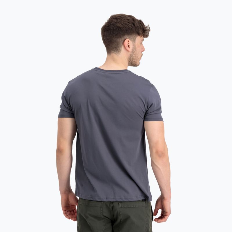 Maglietta Alpha Industries Basic Mid Logo uomo grigio-nero/nero 3