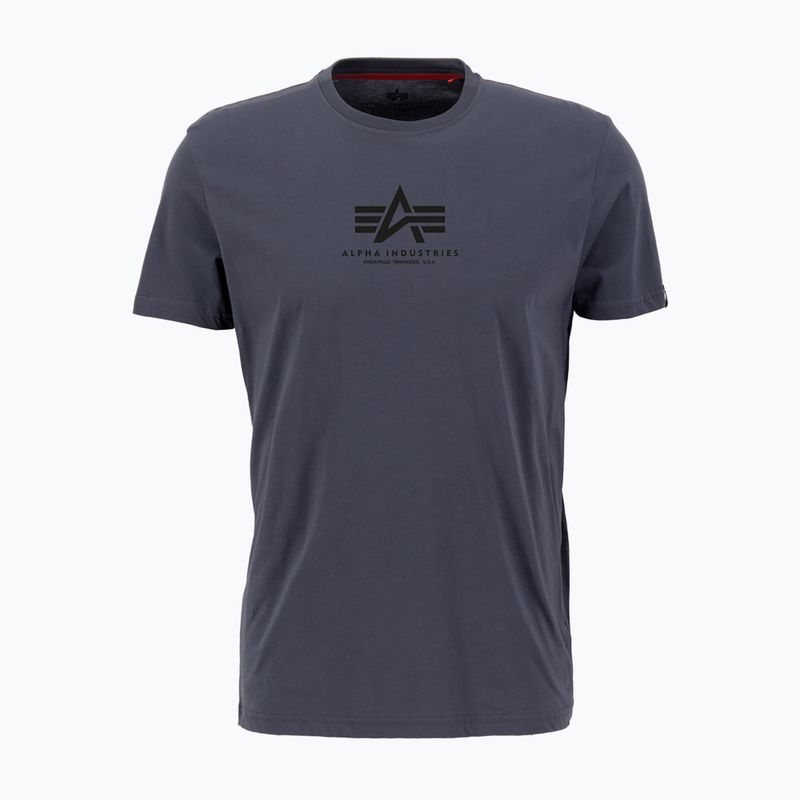 Maglietta Alpha Industries Basic Mid Logo uomo grigio-nero/nero 4