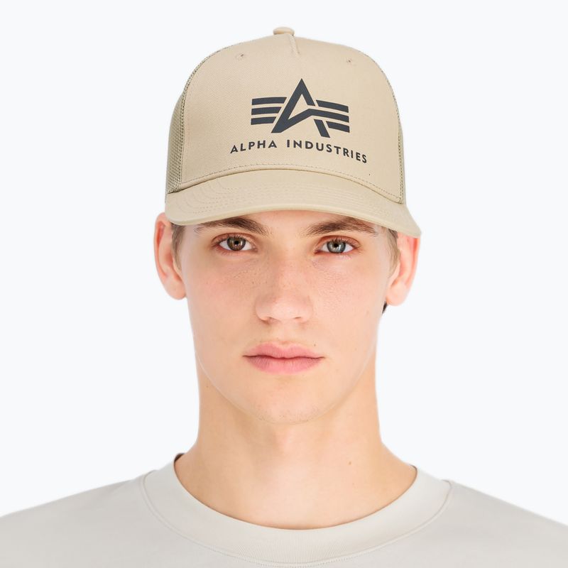 Cappello da baseball Alpha Industries Basic Trucker sabbia da uomo 3