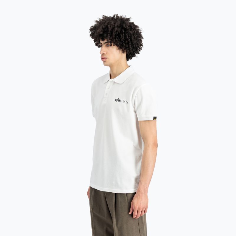 Alpha Industries Basic Polo Small Logo T-shirt bianca da uomo 3