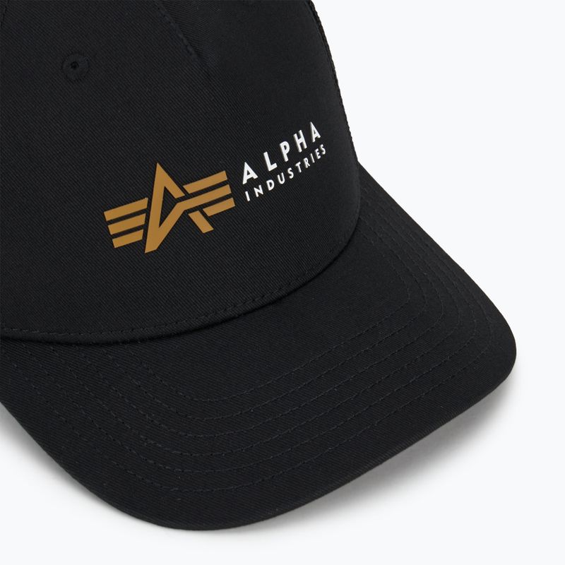 Cappello da baseball Alpha Industries Label Trucker nero da uomo 3