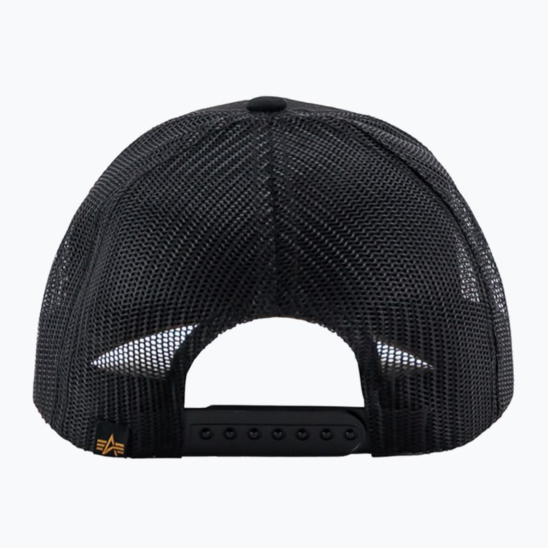 Cappello da baseball Alpha Industries Label Trucker nero da uomo 2