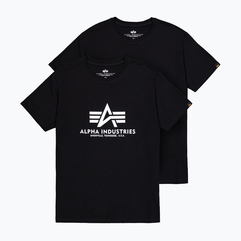 T-shirt Alpha Industries Basic da uomo (2 pezzi) nero 7