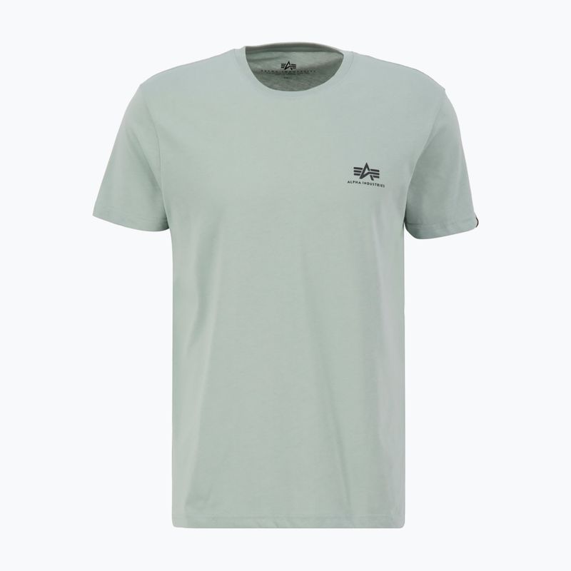 T-shirt Alpha Industries Basic Small Logo Uomo verde polvere 2