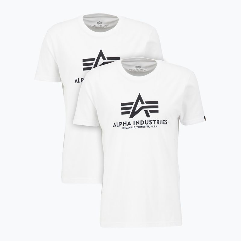 Alpha Industries uomo Basic T shirt 2 pezzi bianco