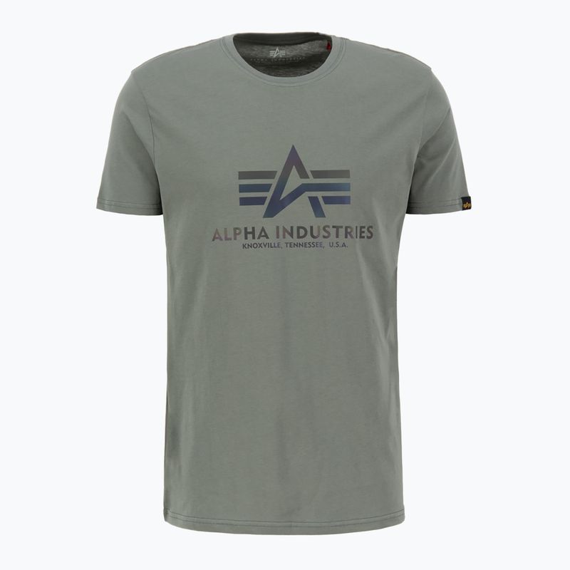 Maglietta Alpha Industries Basic Rainbow Reflective verde vintage da uomo 2