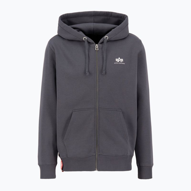 Felpa Alpha Industries Basic Zip SL uomo grigio vintage