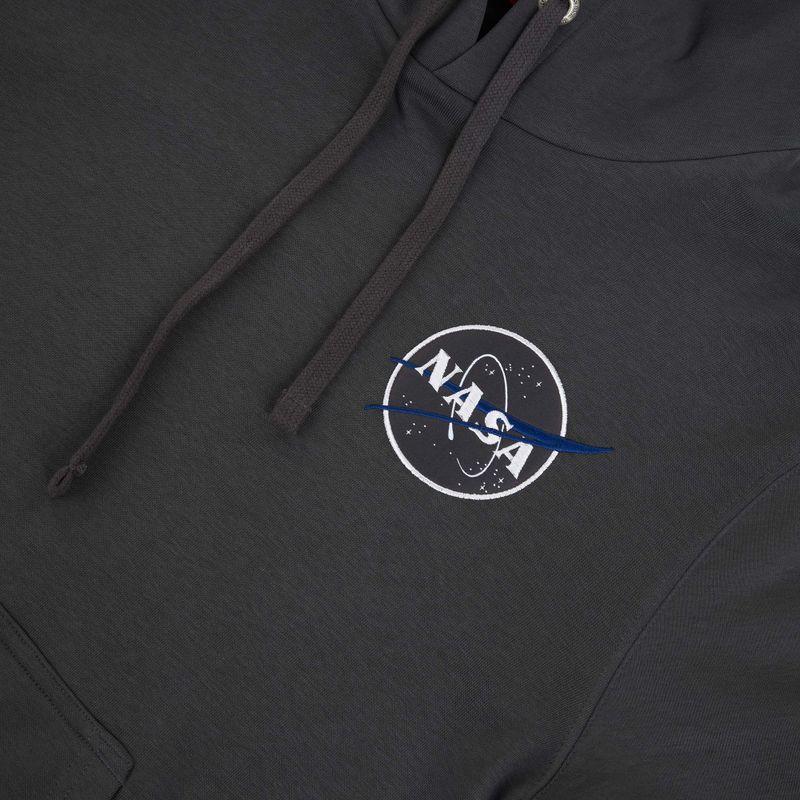 Felpa da uomo vintage grigia Alpha Industries NASA Orbit 3