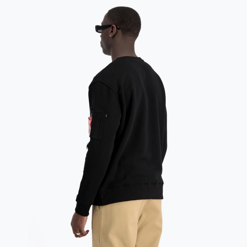 Alpha Industries Uomo Maglione con stampa riflettente nero 5