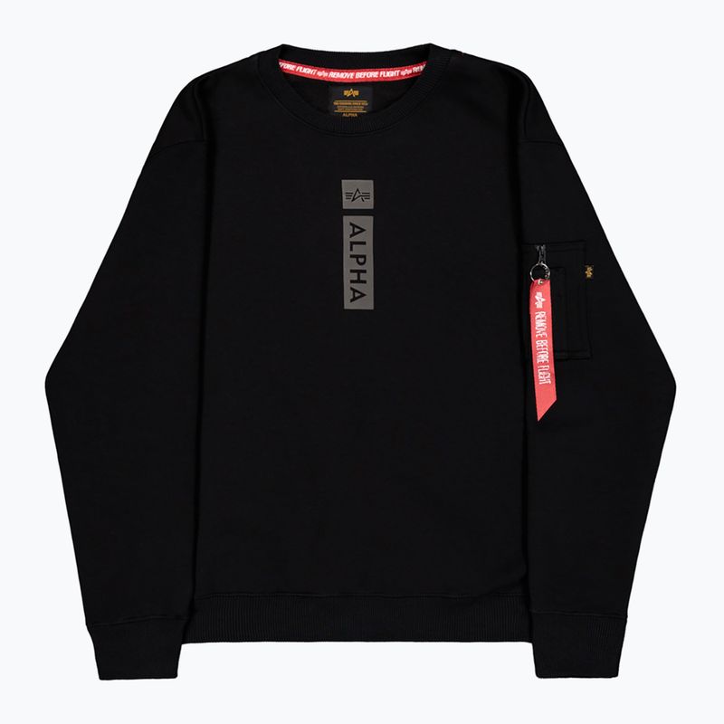 Alpha Industries Uomo Maglione con stampa riflettente nero 7