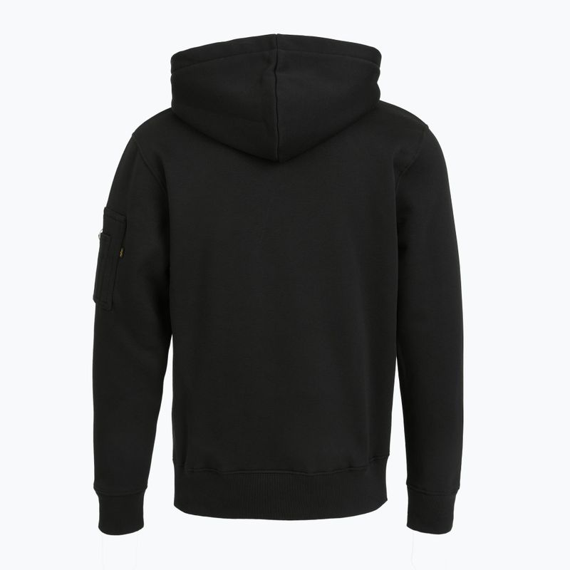 Alpha Industries Uomo Felpa con cappuccio con stampa a sbuffo, nero 7