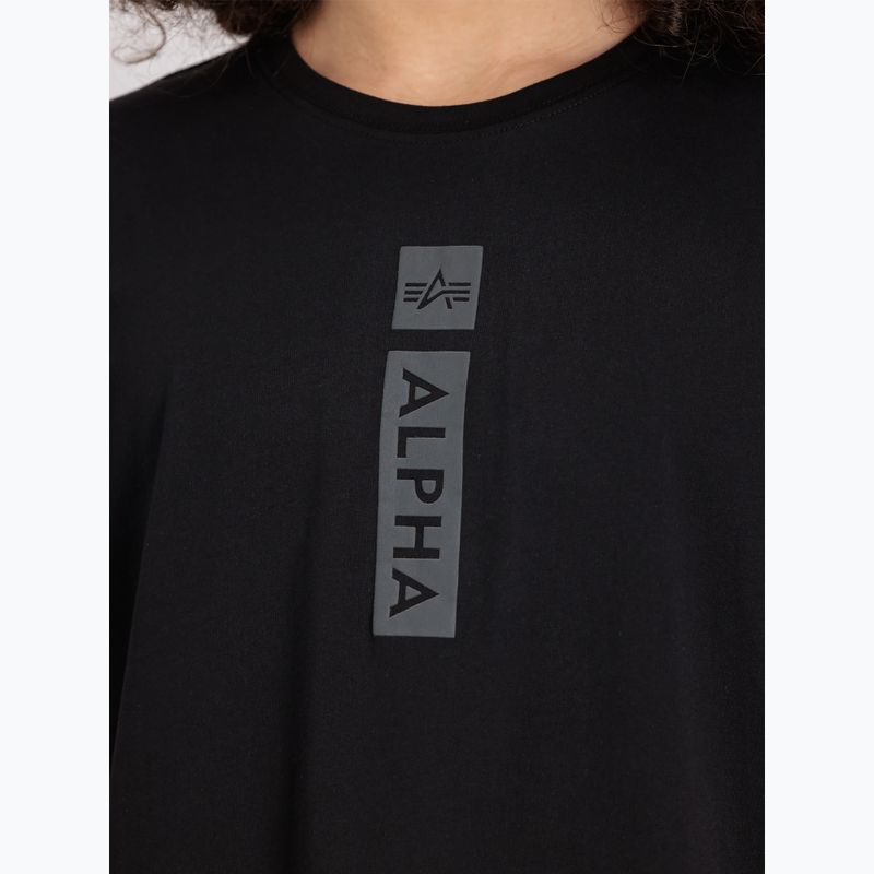 Alpha Industries - T-shirt da uomo con stampa a sbuffo - nero 6