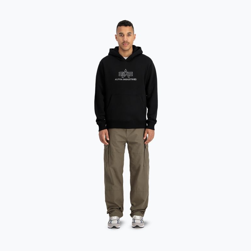 Alpha Industries Uomo Felpa con cappuccio Basic TPU nero/cromo 2