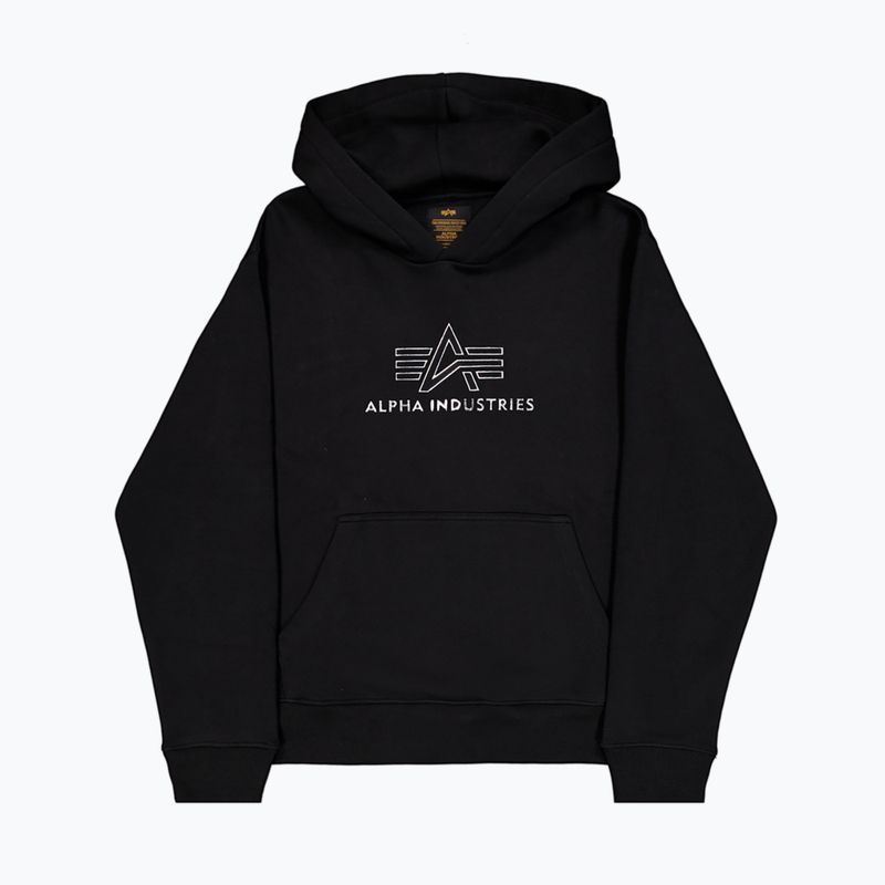 Alpha Industries Uomo Felpa con cappuccio Basic TPU nero/cromo 9