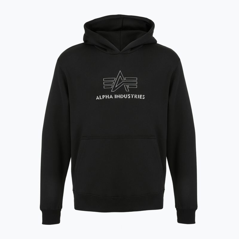 Alpha Industries Uomo Felpa con cappuccio Basic TPU nero/cromo 6