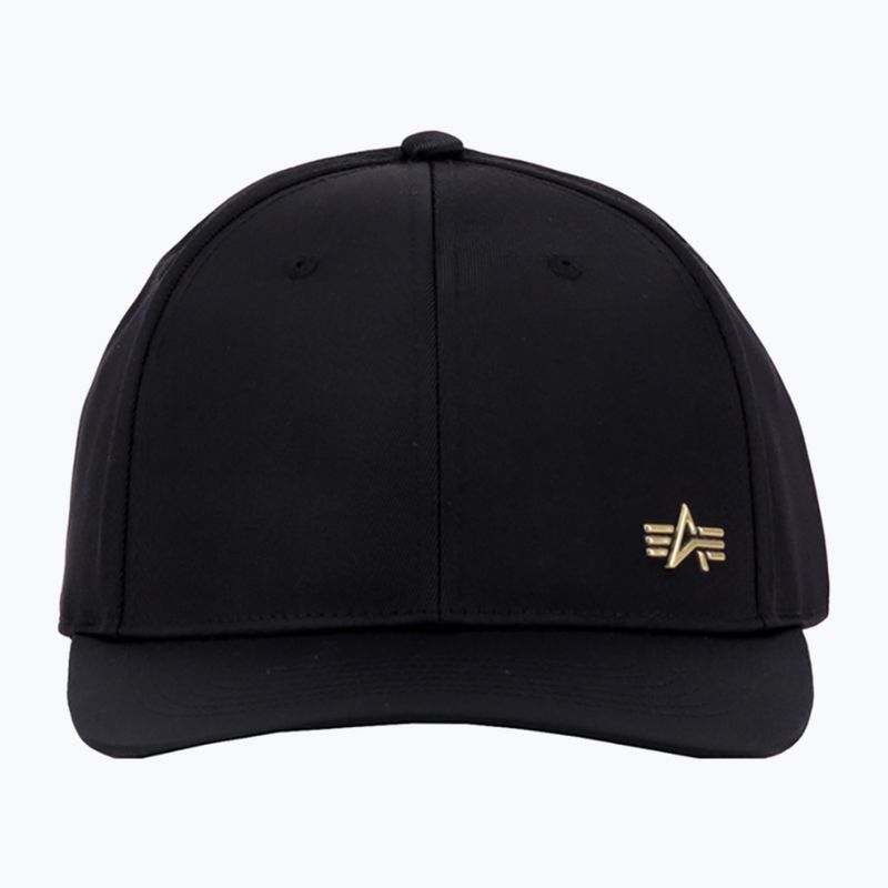 Berretto da baseball Alpha Industries Metal Label nero/oro lucido da uomo