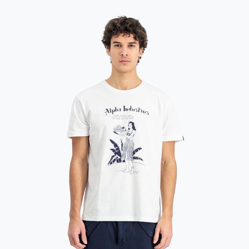Maglietta Alpha Industries da uomo Hawaii bianco